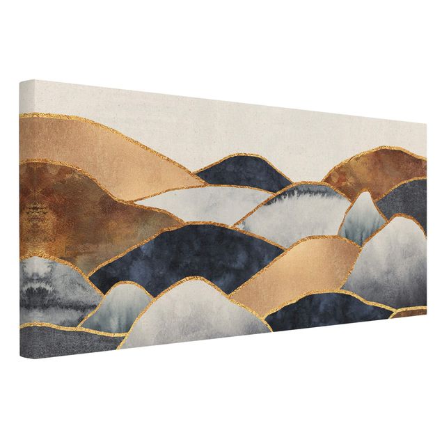 Lienzos de patrones Golden Mountains Watercolour
