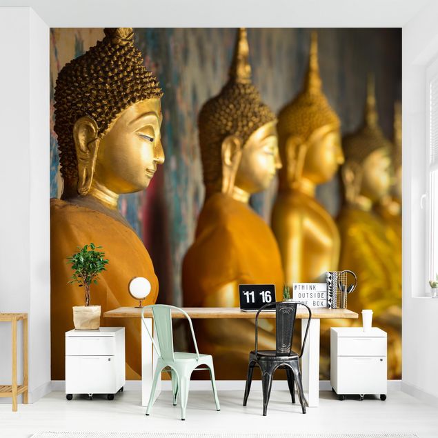 Papel pintado moderno Golden Buddha Statue