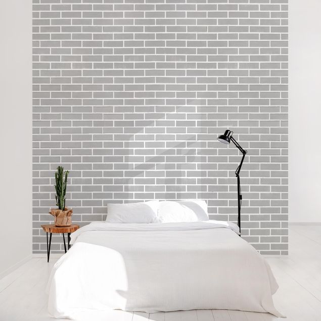 Papel pintado moderno Gray Brick Wall