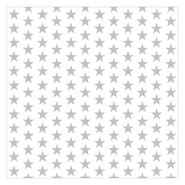 Papel de pared Large Grey Stars On White