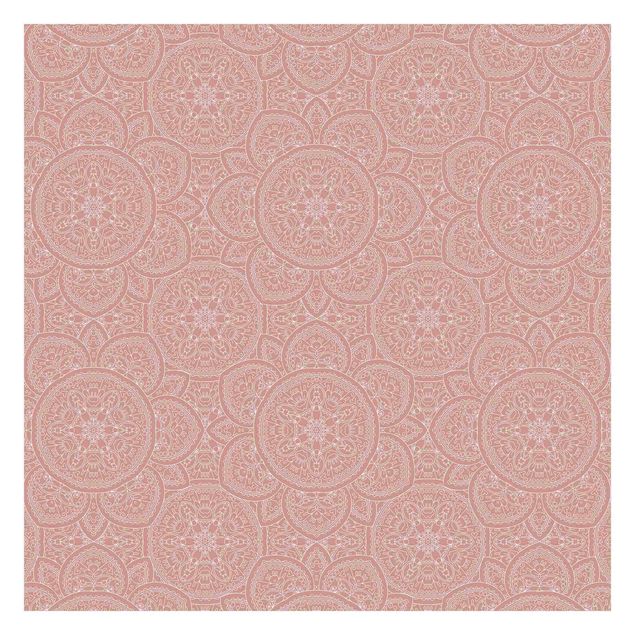 Papel pared rosa Large Mandala Pattern In Antique Pink