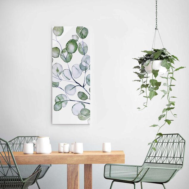Cuadros de plantas Green Watercolour Eucalyptus Branch