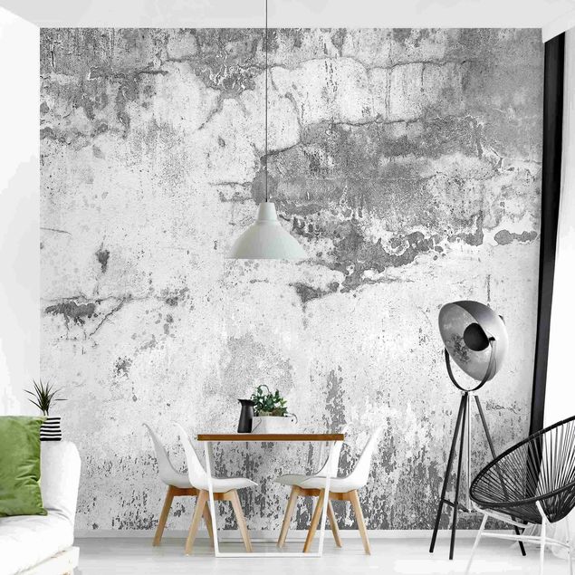 Papel pintado 3d Grunge Concrete Wall Grey