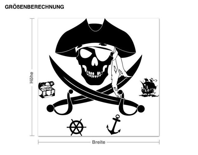 Vinilos de pared piratas Pirate skull with swords