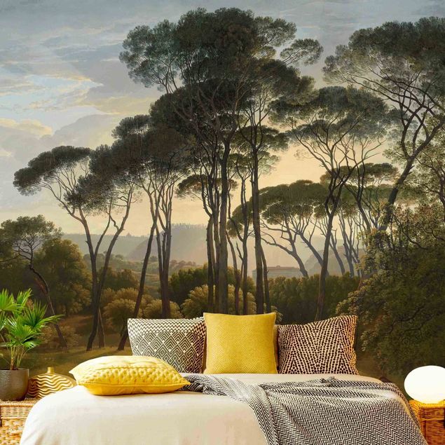 Papeles pintados modernos Hendrik Voogd Landscape With Trees In Oil