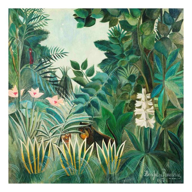 Cuadros de cristal flores Henri Rousseau - The Equatorial Jungle
