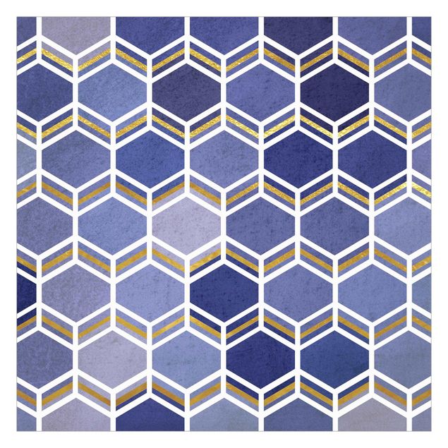 Cuadros de Monika Strigel Hexagonal Dreams Pattern In Indigo