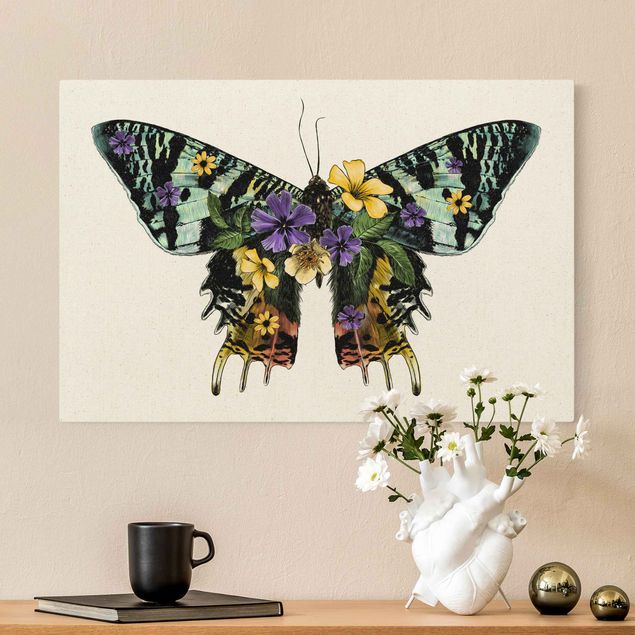 Cuadros de mariposas Illustration Floral Madagascan Butterfly