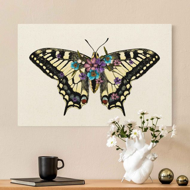 Cuadros de mariposas Illustration Floral Swallowtail
