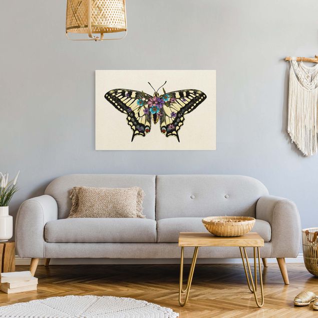 Cuadros modernos Illustration Floral Swallowtail