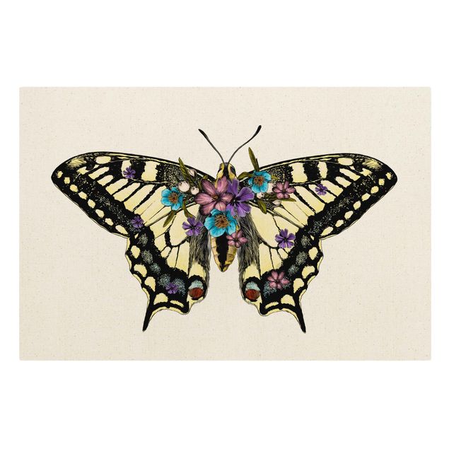 Cuadros de animales Illustration Floral Swallowtail