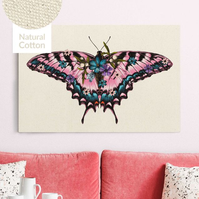 Lienzos de mariposas Illustration Floral Tiger Swallowtail