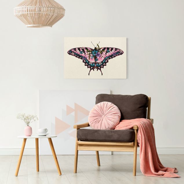 Cuadros de mariposas y flores Illustration Floral Tiger Swallowtail