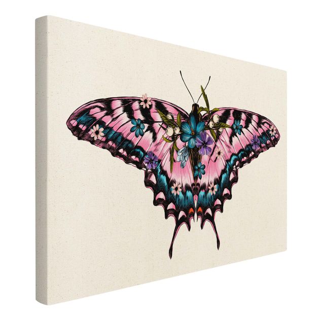 Cuadros modernos y elegantes Illustration Floral Tiger Swallowtail