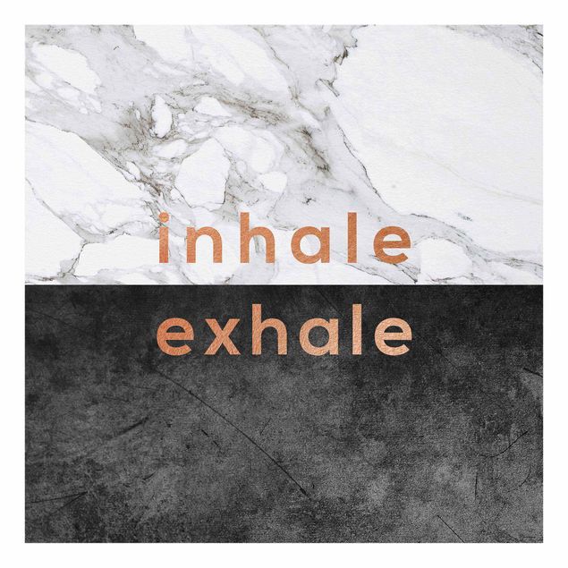 Cuadros en blanco y negro Inhale Exhale Copper And Marble