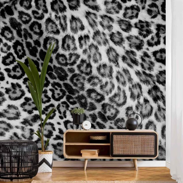 Papel pintado con patrones Jaguar Skin Black And White