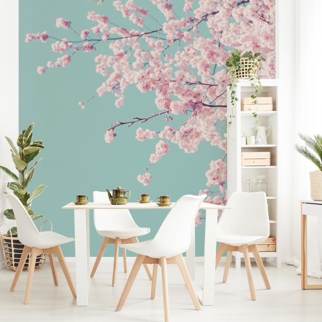 Papel pintado rústico Japanese Cherry Blossoms