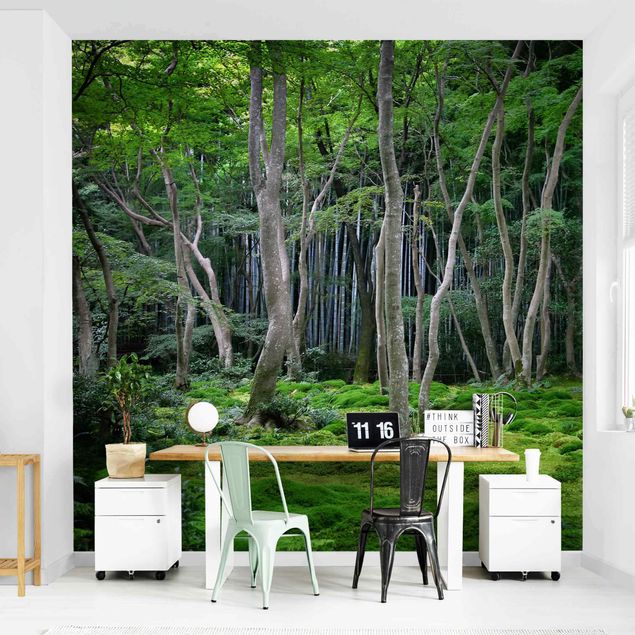 Papel pared bosque Japanese Forest