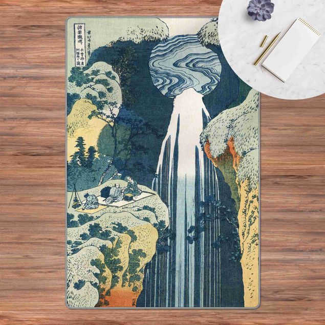 Alfombras modernas Katsushika Hokusai – The Waterfall Of Amida