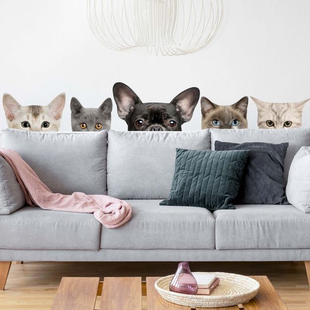 Vinilos gatos decorativos Cats with dog look