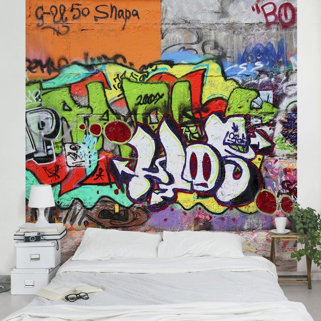 Papel pintado industrial Graffiti Wall