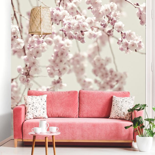 Papel pintado salón moderno Dancing Cherry Blossoms