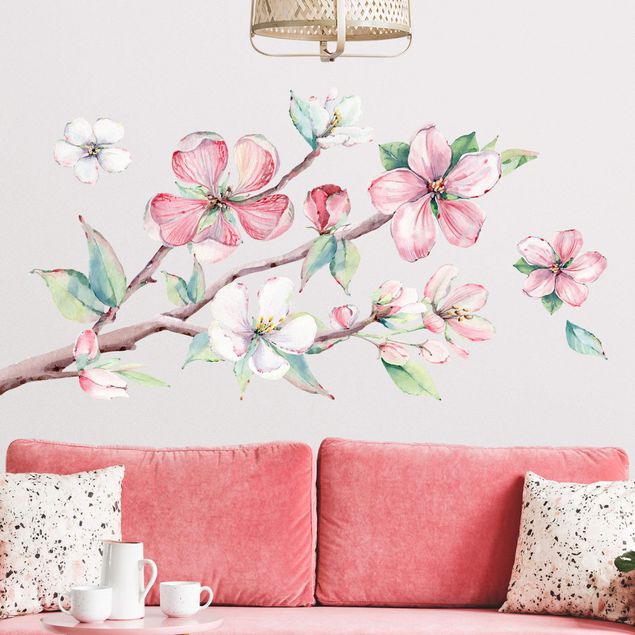 Vinilo árbol Cherry blossom branch watercolor