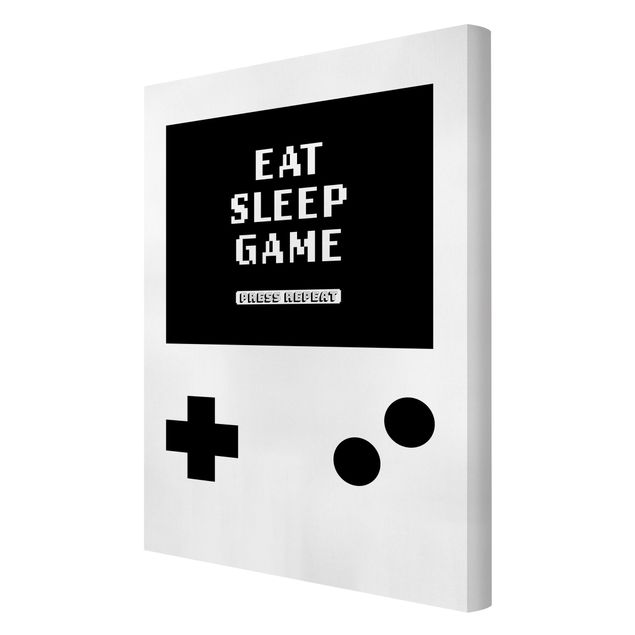 Lienzos decorativos Classical Gaming Console Eat Sleep Game Press Repeat