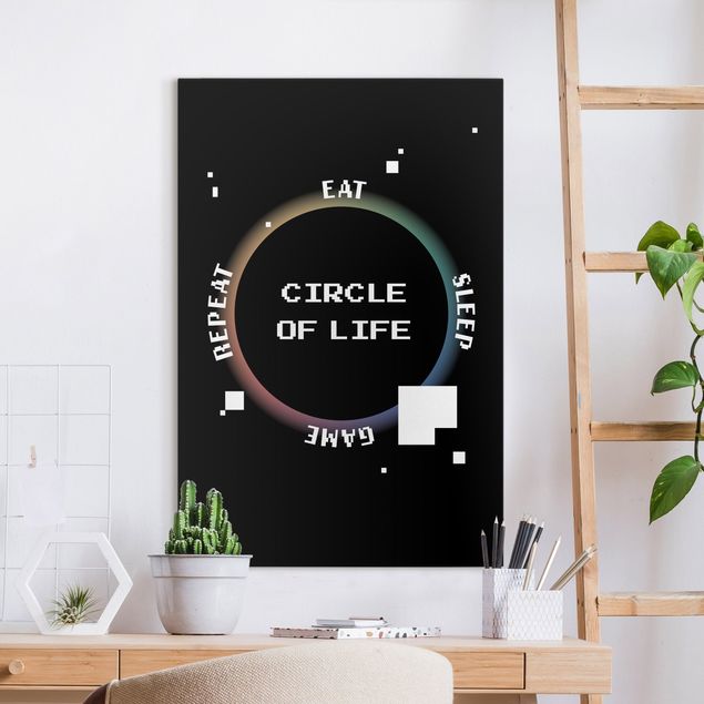 Lienzos en blanco y negro Classical Video Game Circle Of Life