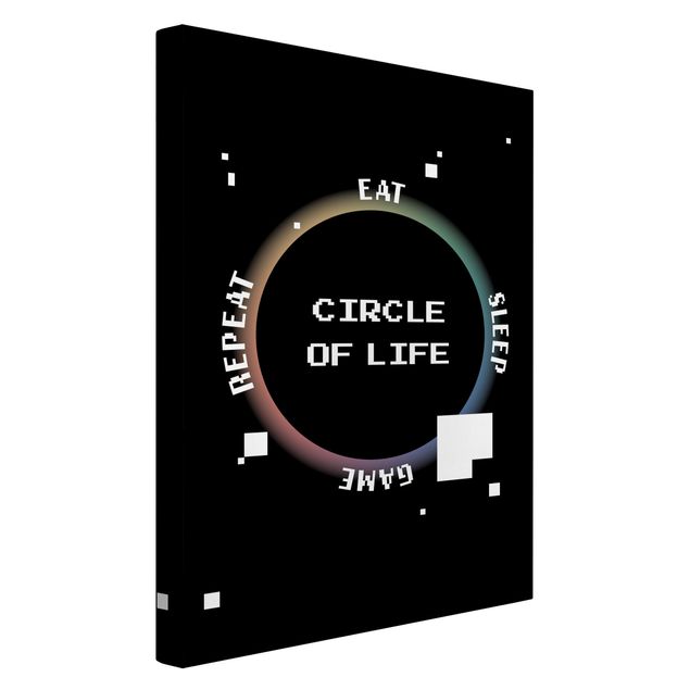 Cuadros modernos blanco y negro Classical Video Game Circle Of Life