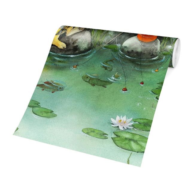 Papel pared bosque Little Tiger - Fishing