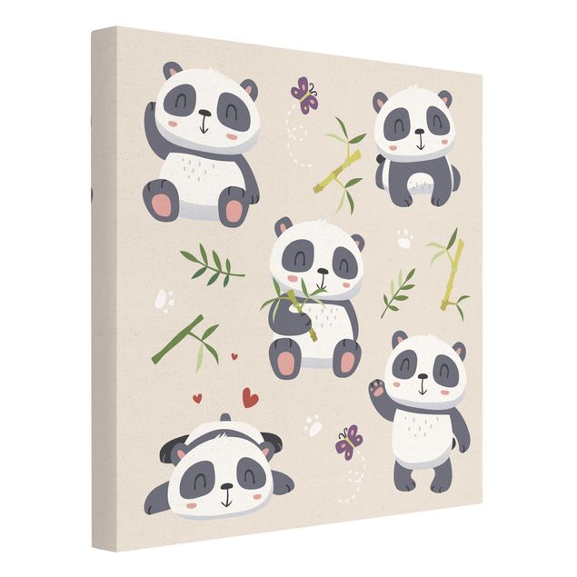 Lienzos decorativos Cuddly Pandas