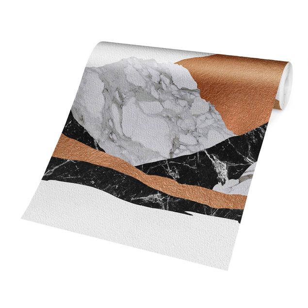 Papel pared paisaje Landscape In Marble And Copper