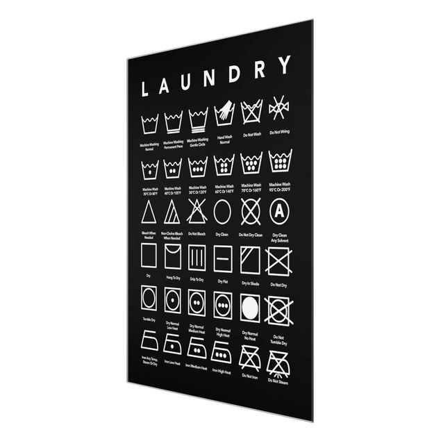 Cuadros modernos Laundry Symbols Black And White