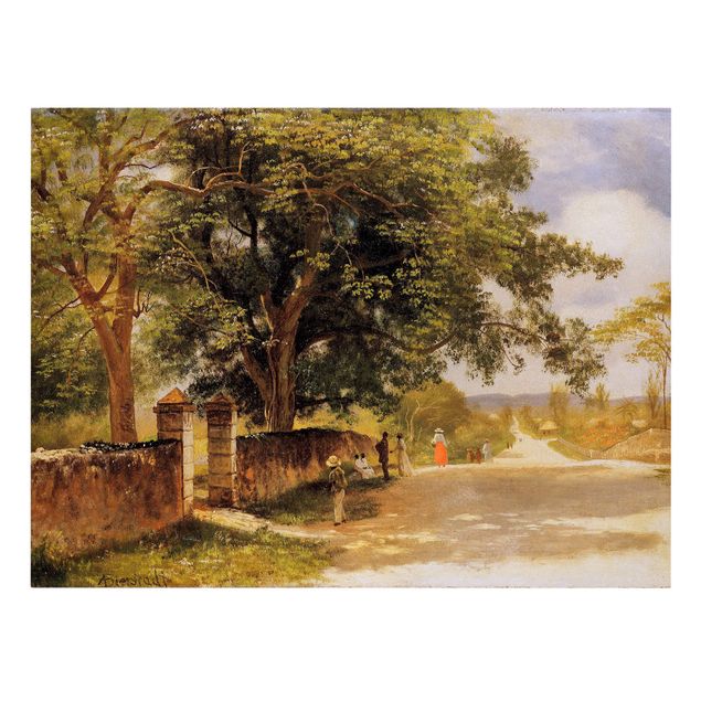 Lienzos de cuadros famosos Albert Bierstadt - Street In Nassau