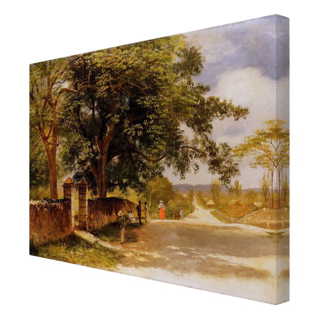 Láminas de cuadros famosos Albert Bierstadt - Street In Nassau