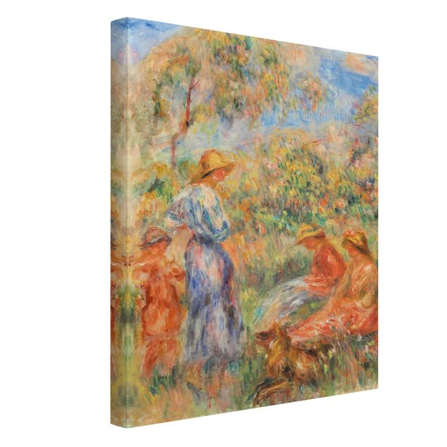 Cuadros famosos Auguste Renoir - Three Women and Child in a Landscape