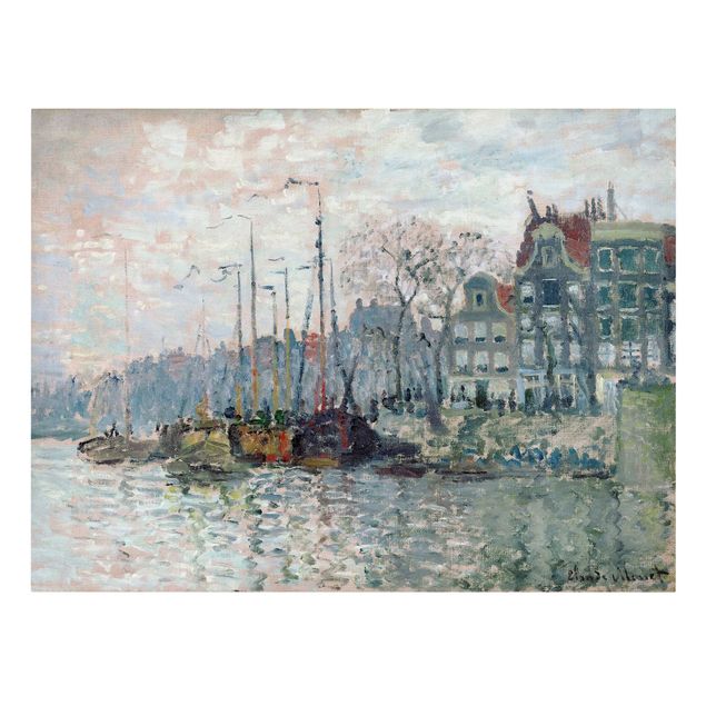 Lienzos ciudades del mundo Claude Monet - View Of The Prins Hendrikkade And The Kromme Waal In Amsterdam
