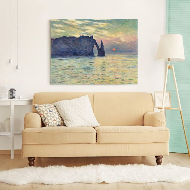 Reproducciones de cuadros Claude Monet - The Cliff, Étretat, Sunset