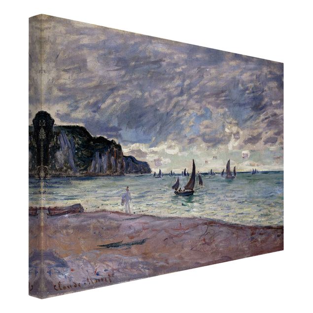Cuadros famosos Claude Monet - Fishing Boats In Front Of The Beach And Cliffs Of Pourville