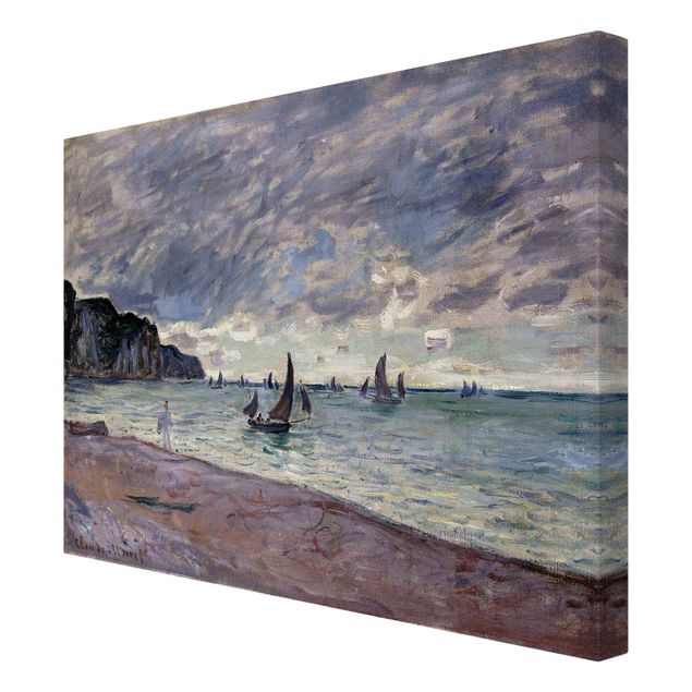 Cuadros paisajes Claude Monet - Fishing Boats In Front Of The Beach And Cliffs Of Pourville