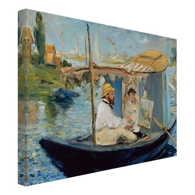 Láminas cuadros famosos Edouard Manet - Claude Monet Painting On His Studio Boat