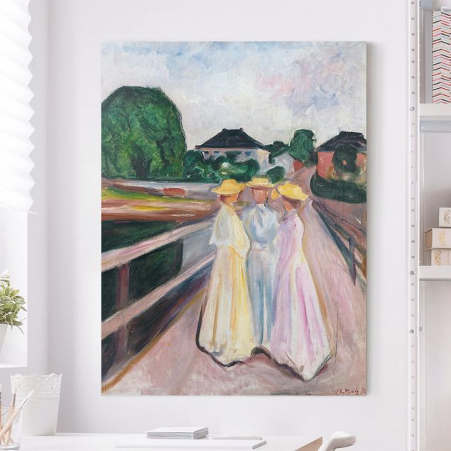 Cuadros Expresionismo Edvard Munch - Three Girls on the Bridge