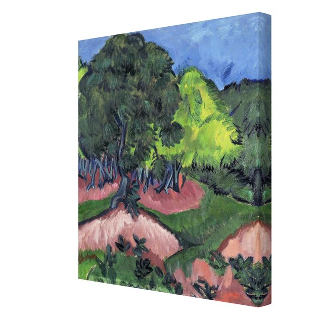 Lienzos de cuadros famosos Ernst Ludwig Kirchner - Landscape with Chestnut Tree