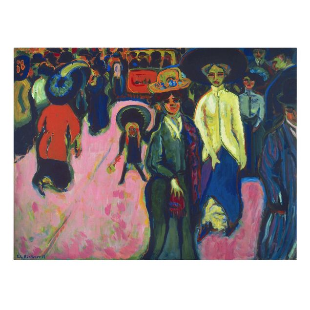Lienzos de cuadros famosos Ernst Ludwig Kirchner - Street in Dresden