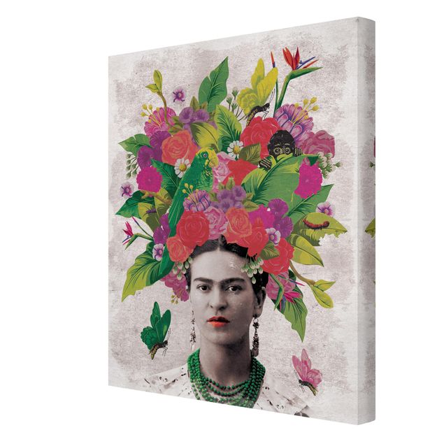 Cuadro rojo Frida Kahlo - Flower Portrait