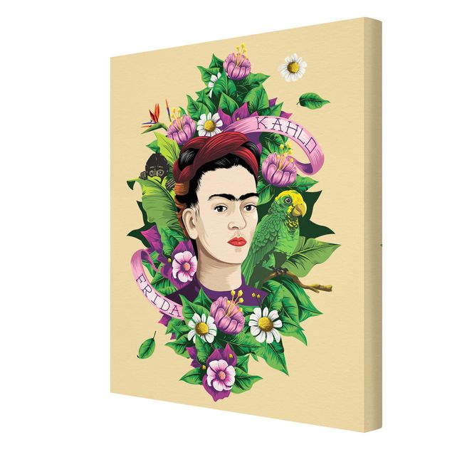 Frida Kahlo pinturas Frida Kahlo - Frida, Äffchen und Papagei