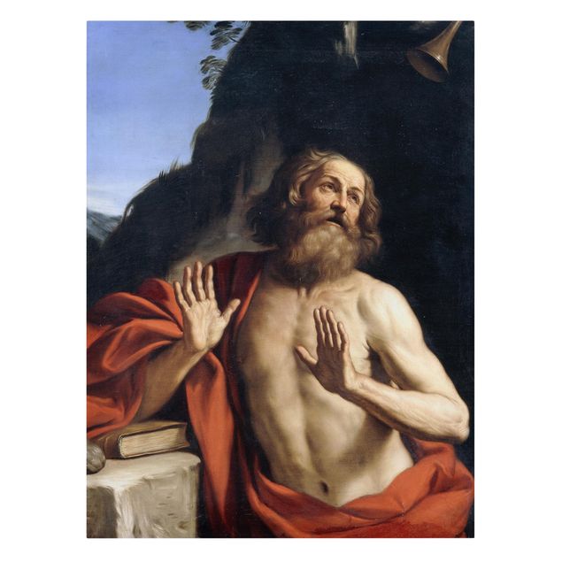 Lienzos de cuadros famosos Guercino - Saint Jerome in the Wilderness