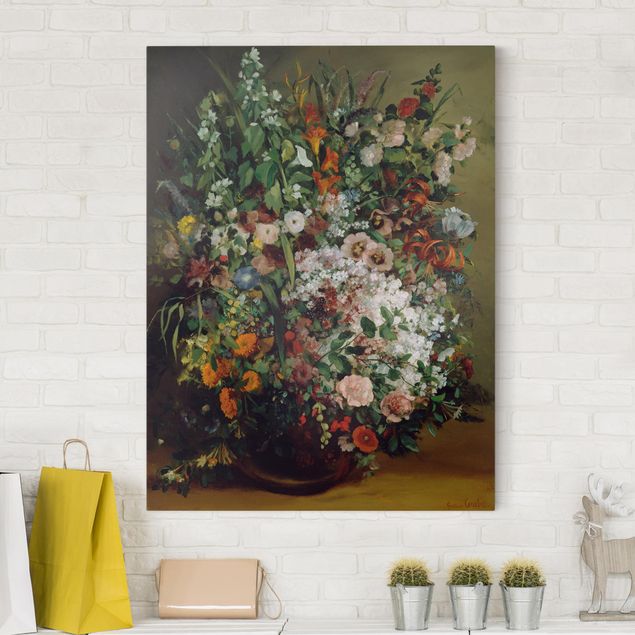 Campo de amapolas cuadro Gustave Courbet - Bouquet of Flowers in a Vase