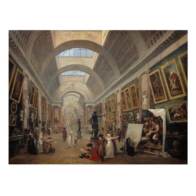 Lienzos de cuadros famosos Hubert Robert - The Equipment Project For The Large Gallery Of The Louvre